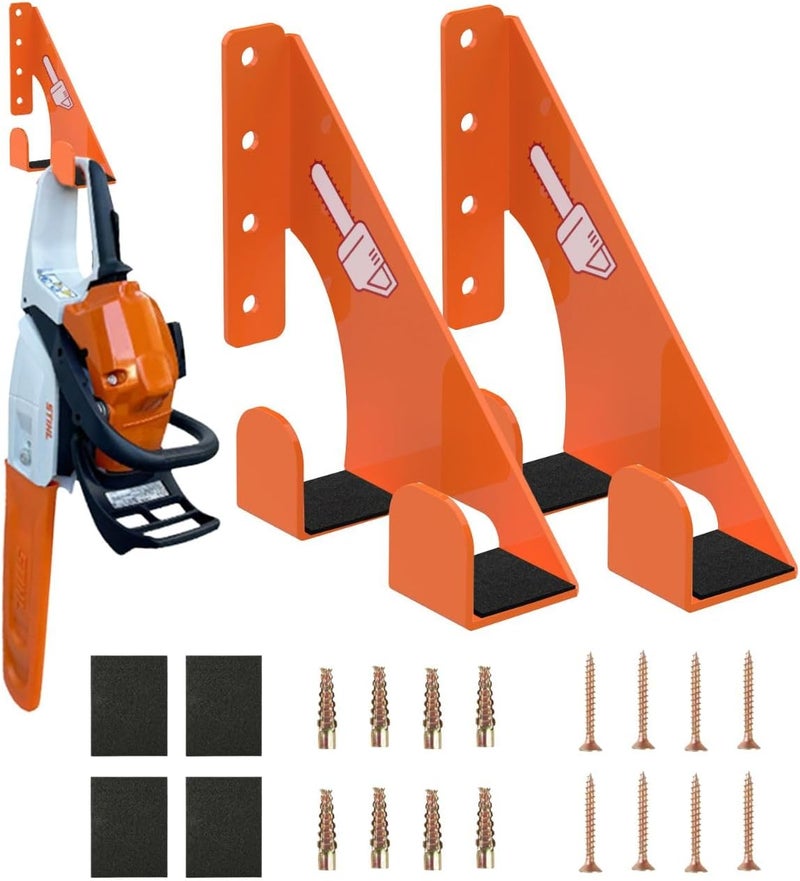 Fijaru Chainsaw Holder -2 Pack- 180LB Heavy-Duty Alloy Steel Wall Mount Set, Chainsaw Accessories, Universal Fit for Stihl, Husqvarna, Echo Saws, Rust-Proof & Space-Saving Design (Garage, Workshop) - Image 1